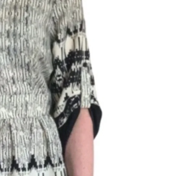 Charming Charlie Black Cream Button Down Midi Dress Size Small Wednesday Addams - Picture 16 of 16